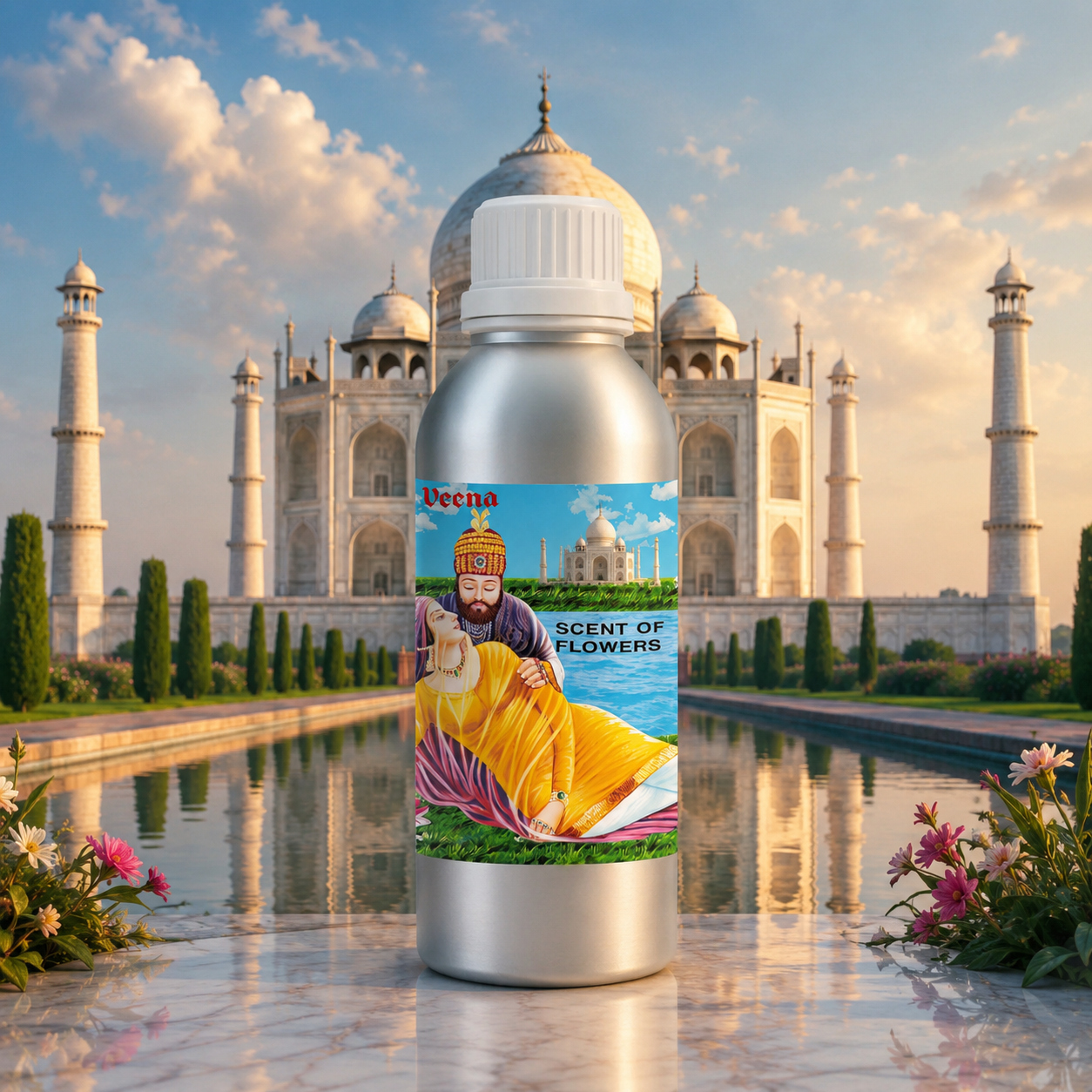 Veena Scent of Flowers Pure Fragrance Concentrate | Premium Raw Base Oil for Perfume Manufacturing, Traditional Attar Creation, Cosmetics, Luxury Diffusers, & Candle Making