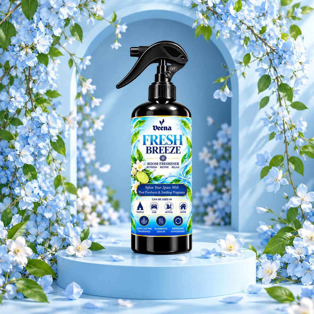Veena Fresh Breeze Room Freshener Spray - Premium Long - Lasting Refreshing Room Spray