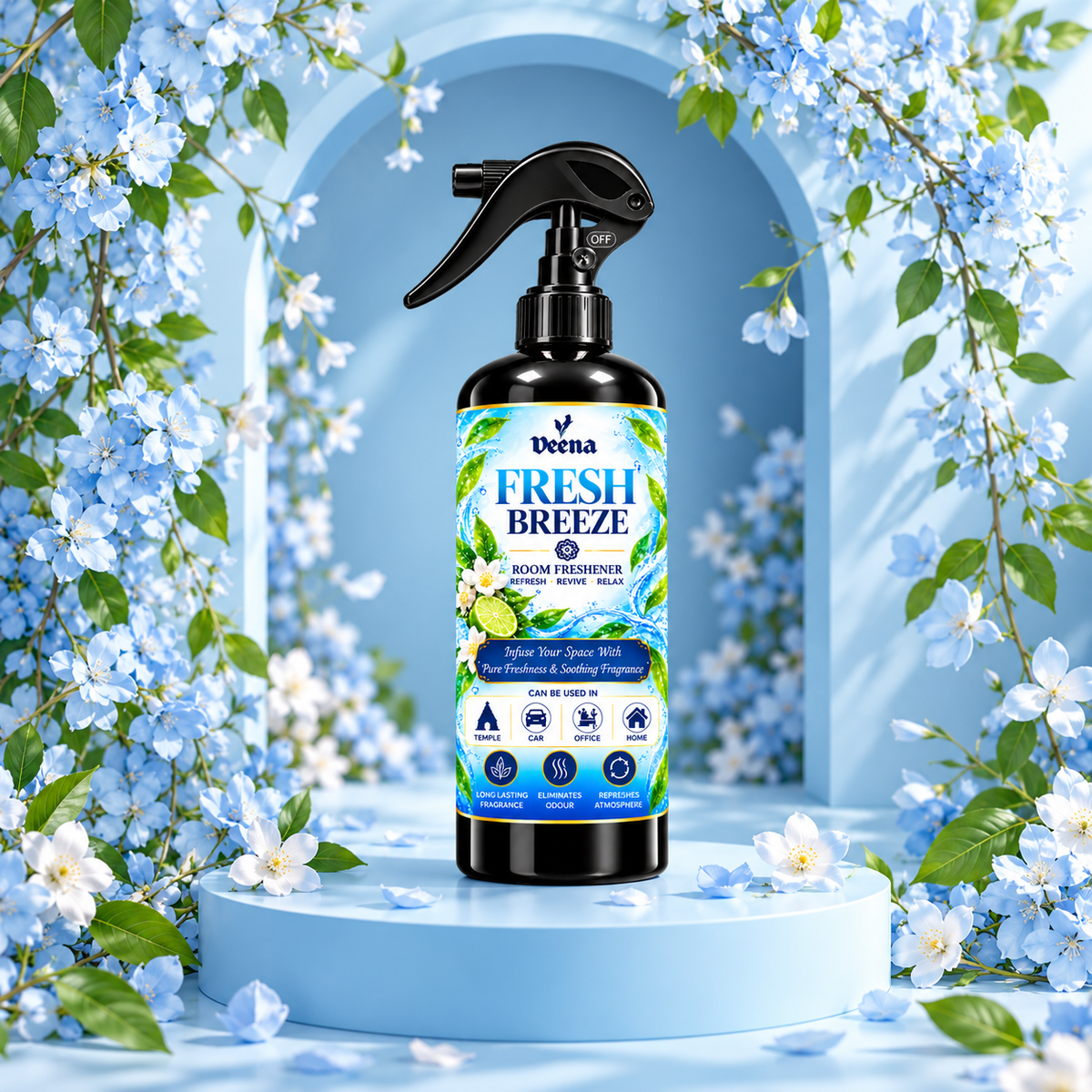 Veena Fresh Breeze Room Freshener Spray - Premium Long - Lasting Refreshing Room Spray