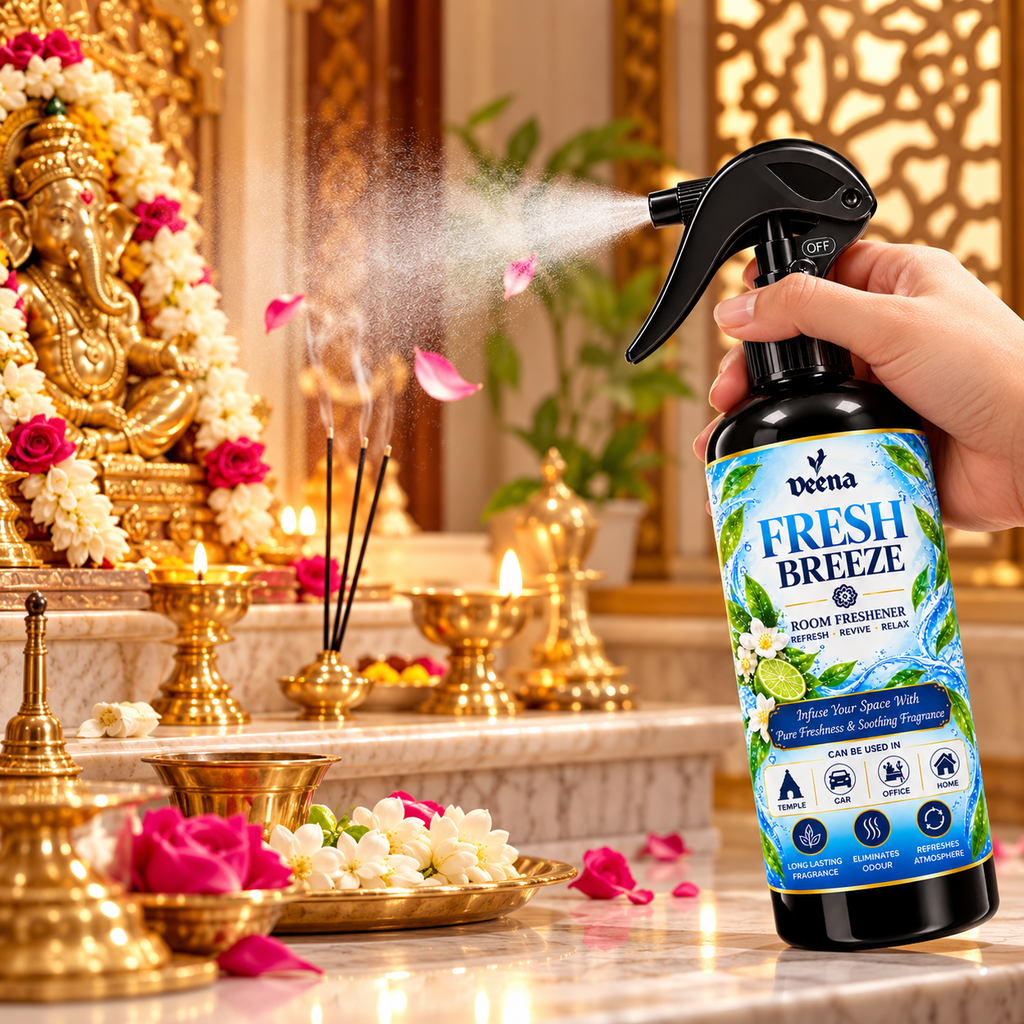 Veena Fresh Breeze Room Freshener Spray - Premium Long - Lasting Refreshing Room Spray