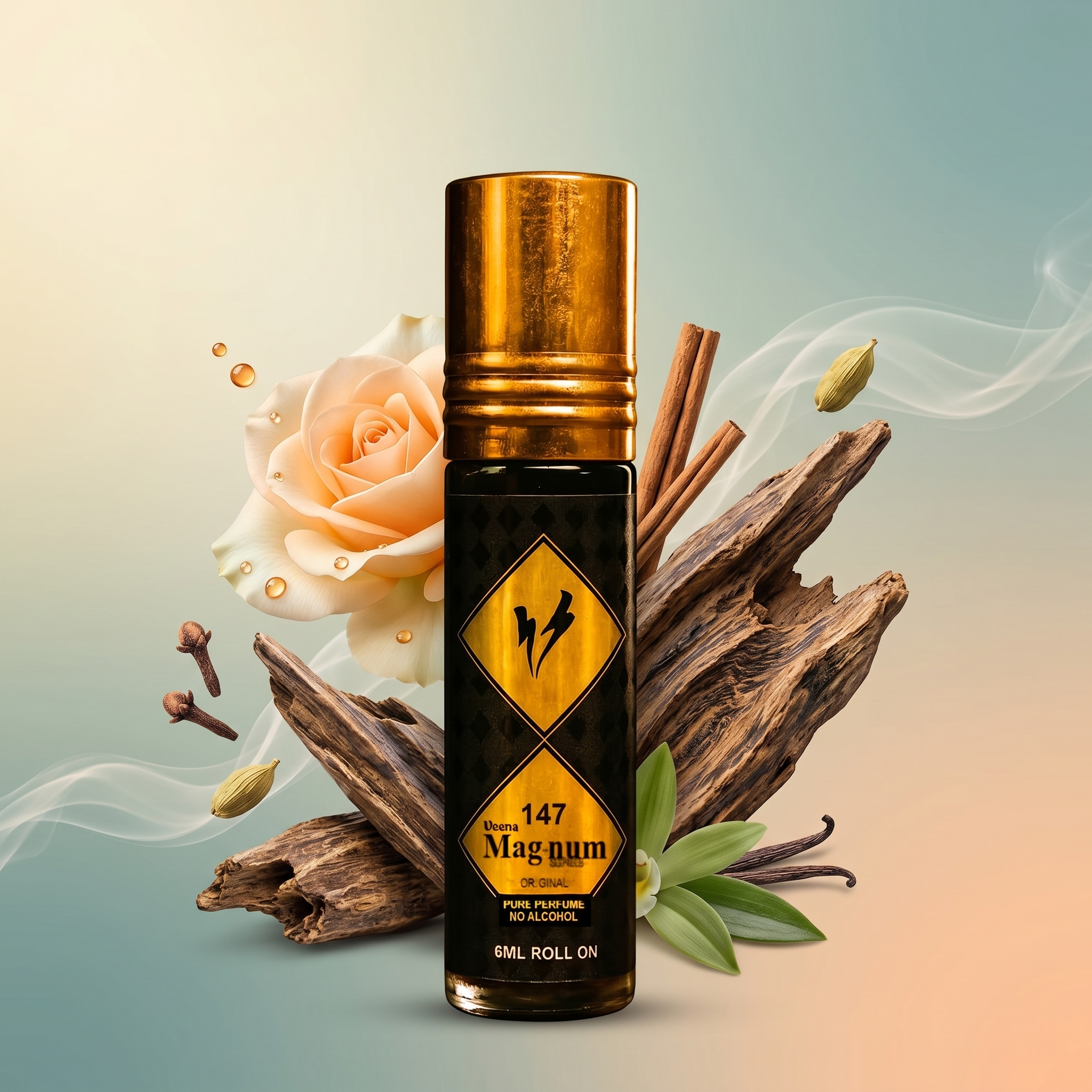 Veena Magnum Series Original Pure Perfume | Luxury Long-Lasting Alcohol-Free Roll-On Attar (6ml)