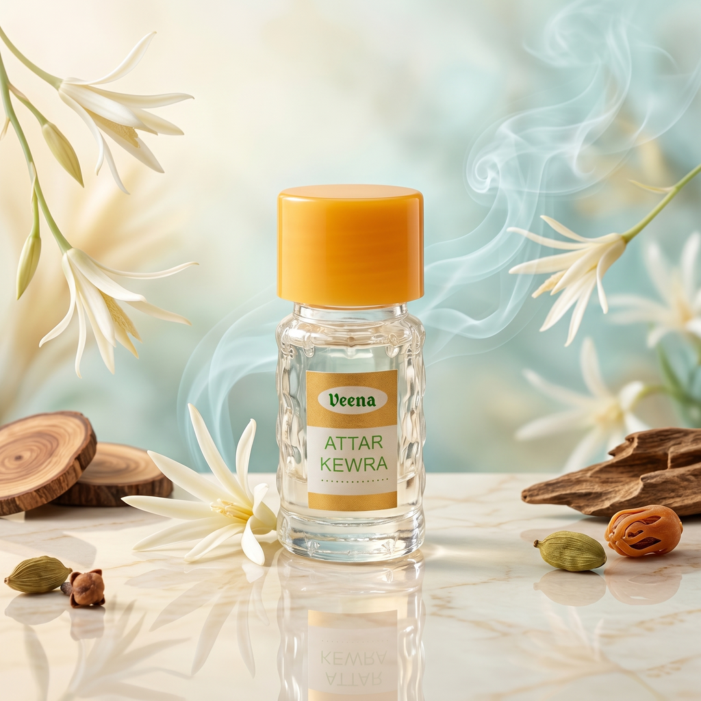 Veena Concentrated Pure Attar Set | 100% Alcohol-Free Luxury Perfume Oil Discovery Pack 24 Pcs mix