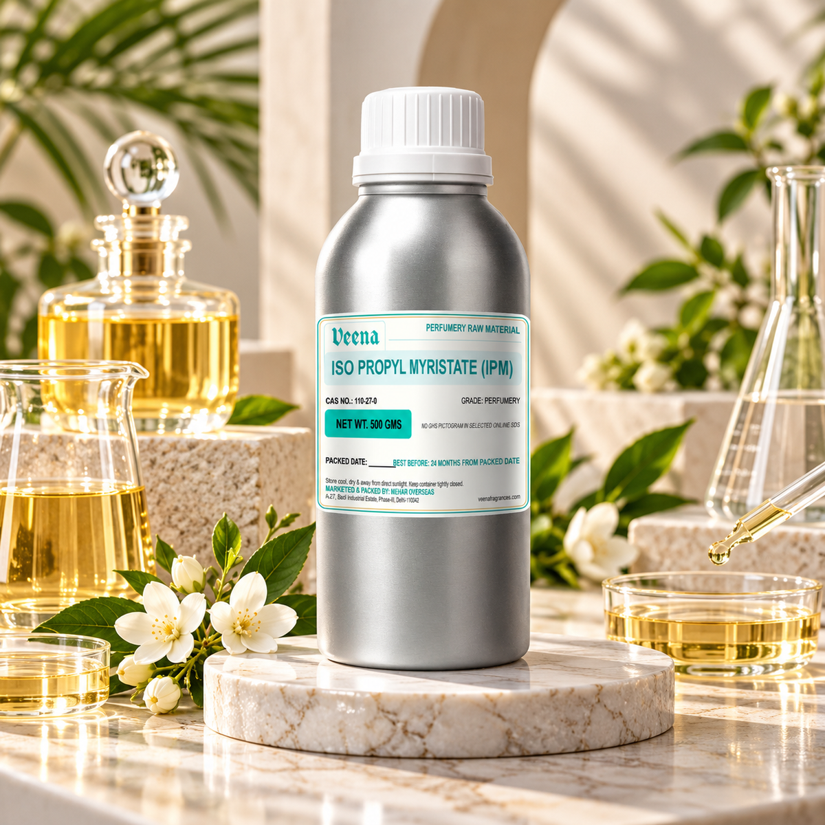 Veena Iso Propyl Myristate (IPM) – Premium Perfumery Raw Material  Perfume & Attar Base Solvent