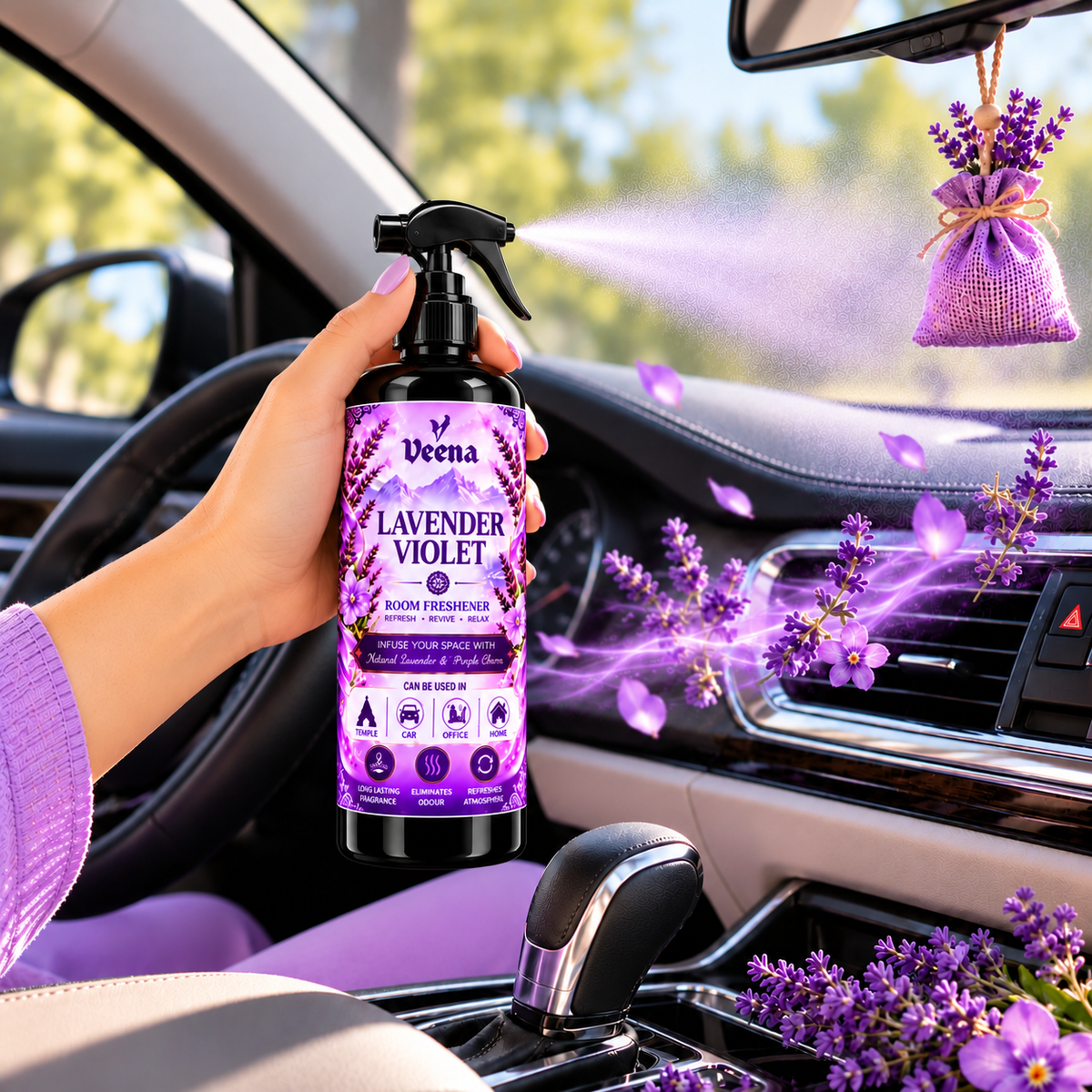 Veena Lavender Violet Room Freshener – Premium Long-Lasting Floral Room Spray