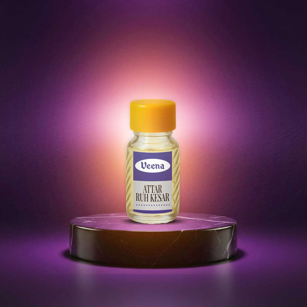 Veena Premium Ruh Kesar Attar Combo – 12 Bottles x 2ml Each