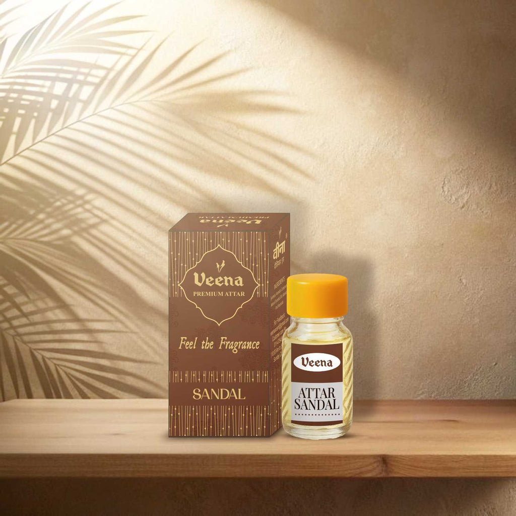 Veena Premium Sandal (Chandan) Attar Combo – 12 Bottles x 2ml Each