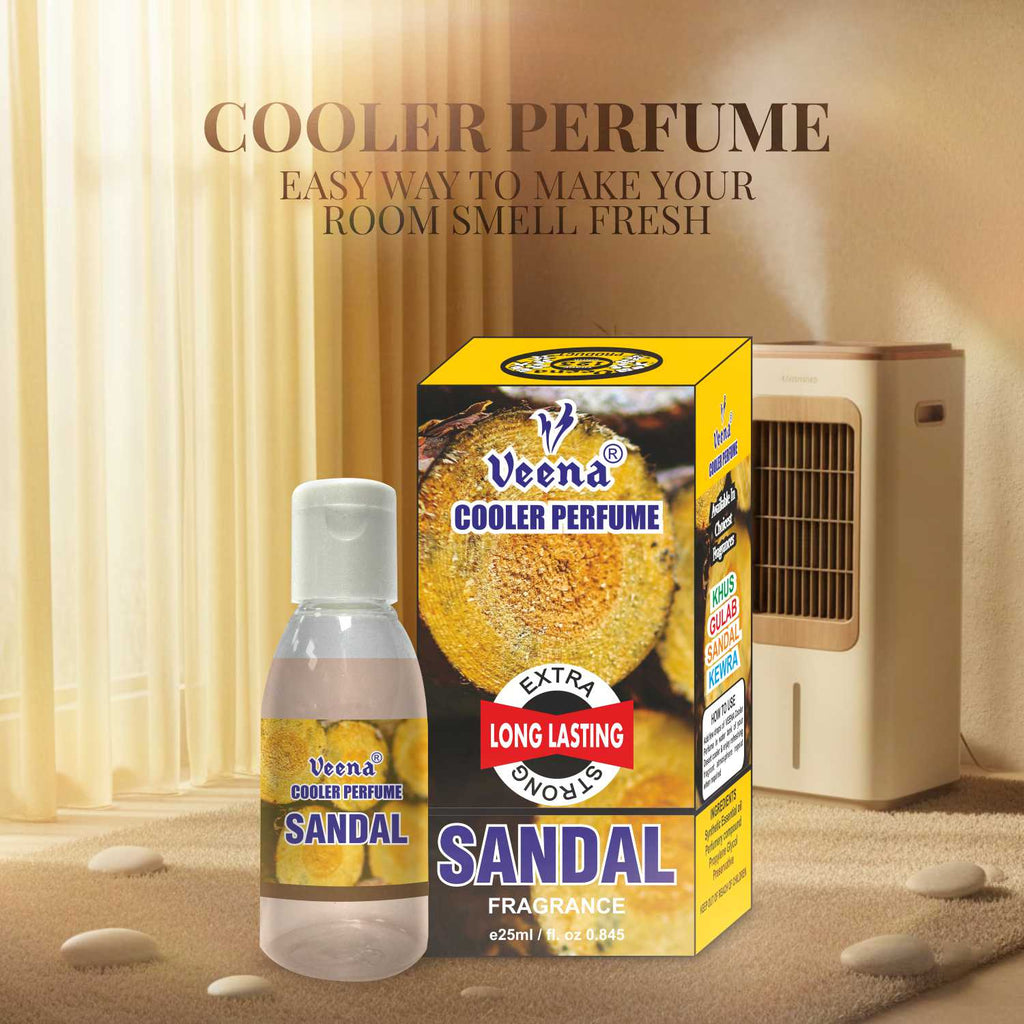 Veena Cooler Perfume Combo Pack – Mogra, Gulab, Sandal, Kewda & Khus (5 x 25 ml)