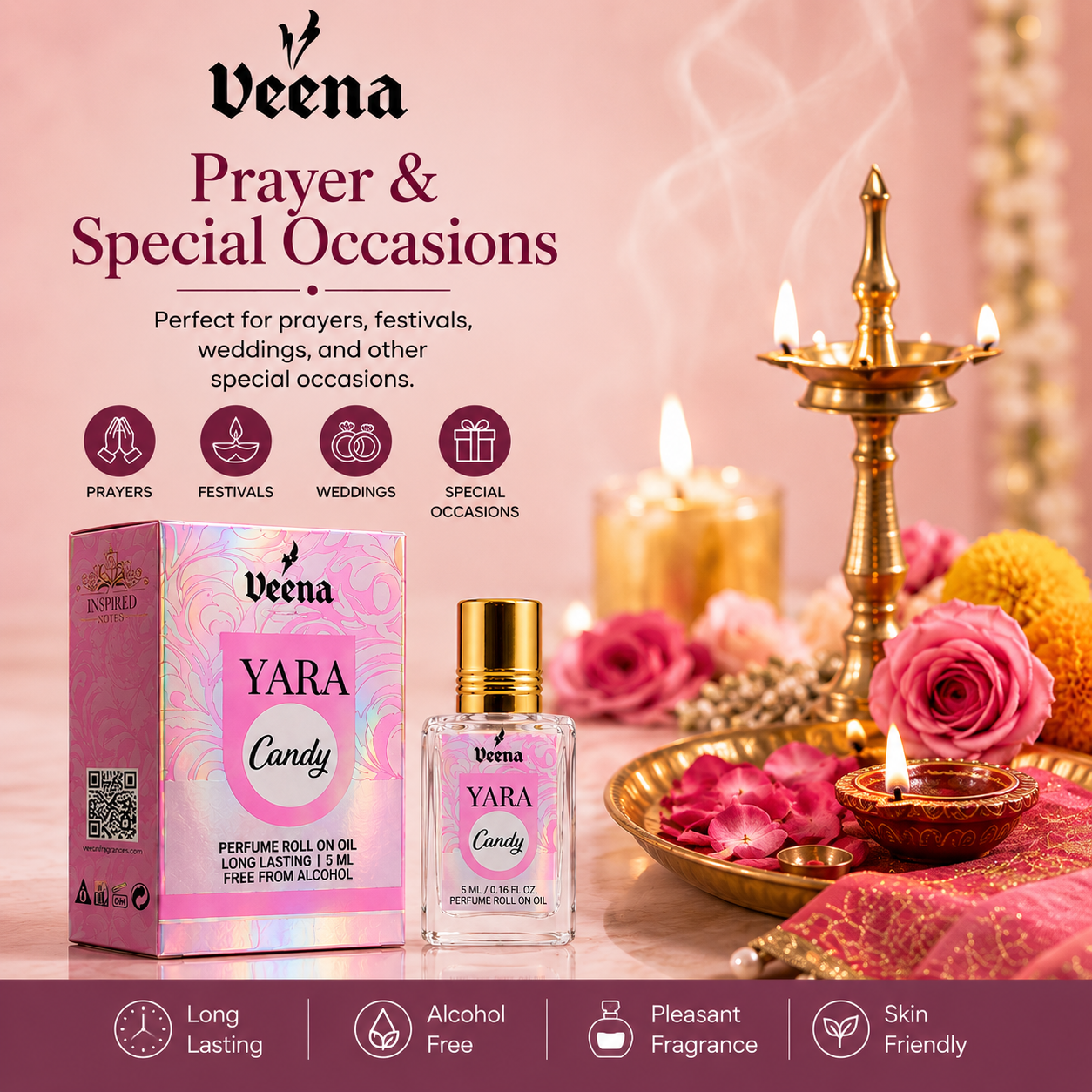 YARA Candy Perfume Roll-On Oil 5ml | Alcohol-Free