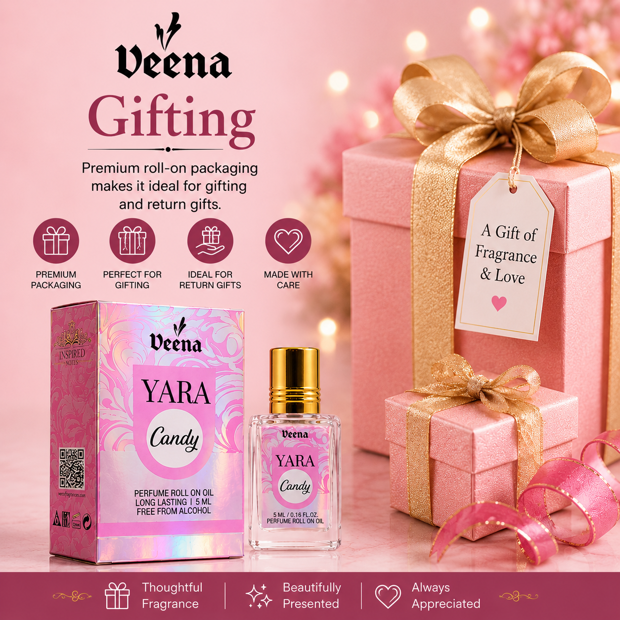 YARA Candy Perfume Roll-On Oil 5ml | Alcohol-Free