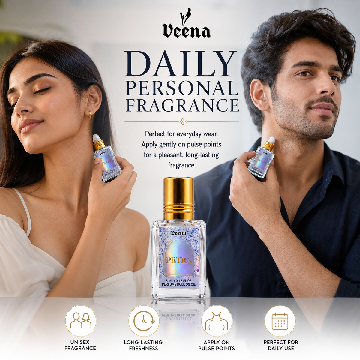 PETRA perfume roll-on oil for daily personal fragrance