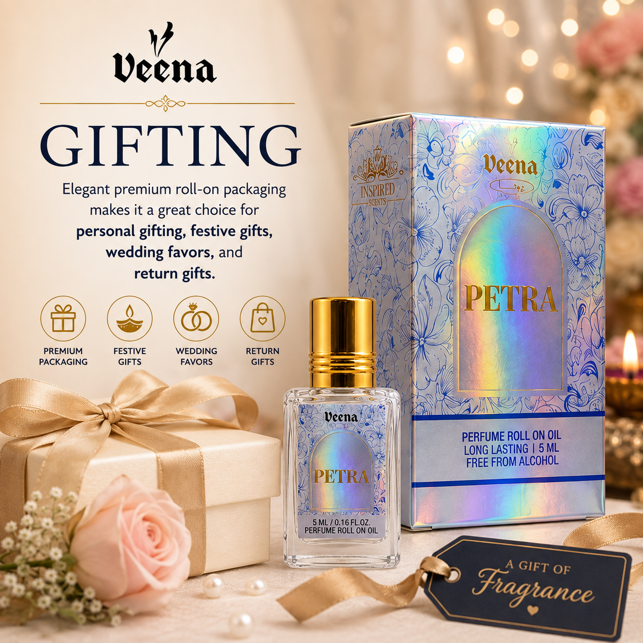PETRA perfume roll-on oil for gifting and return gifts
