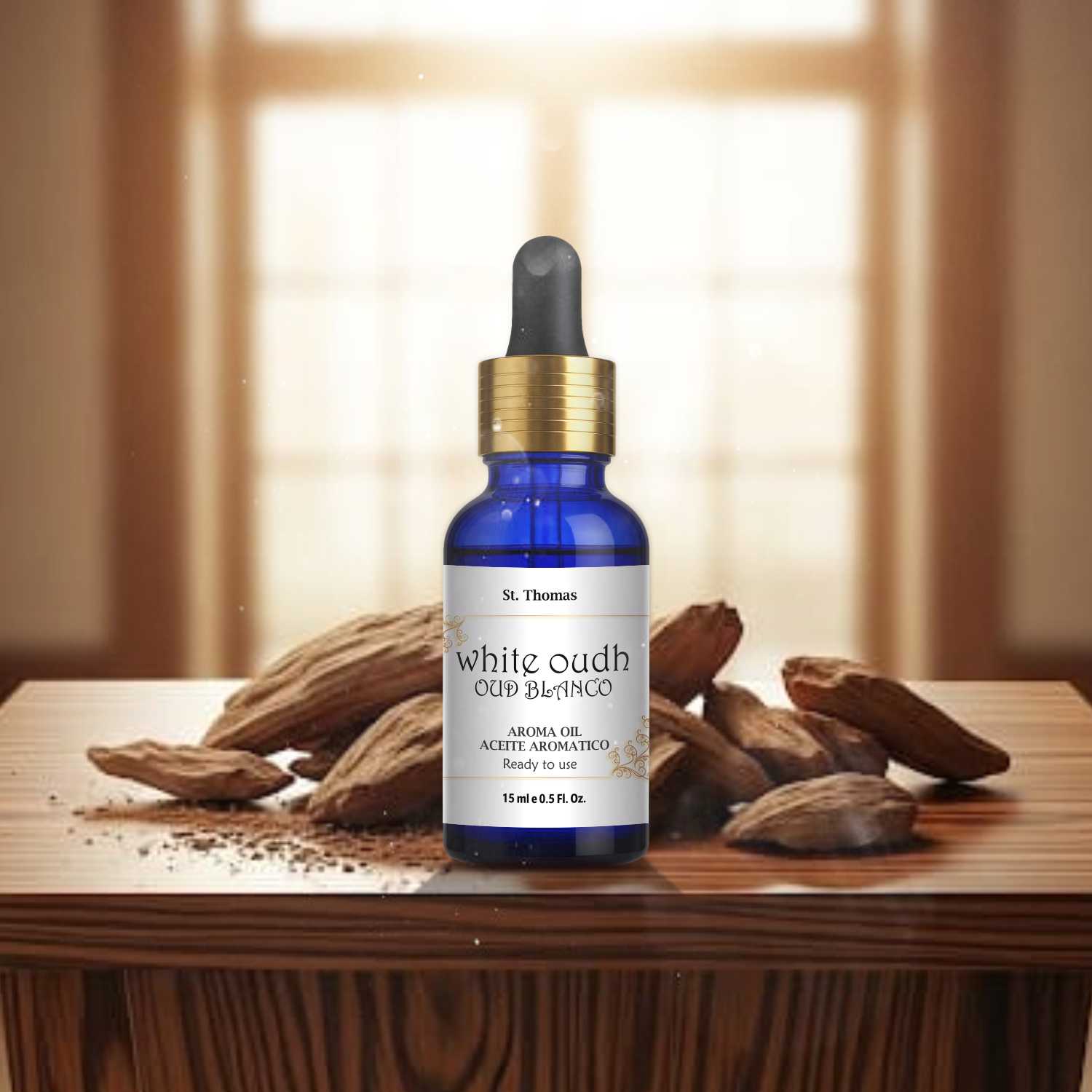 White Oudh Aroma Oil – Soft & Luxurious Woody Fragrance (15ml)