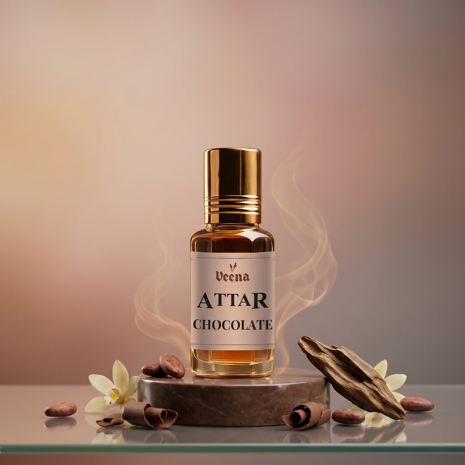 Veena Premium Attar Chocolate – Long Lasting Concentrated Luxury Gourmand Perfume Oil