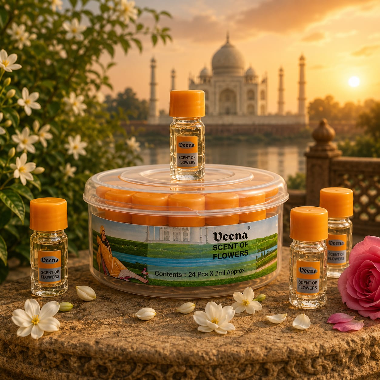 Veena Scent of Flowers (24 Bottle Jumbo Pack)