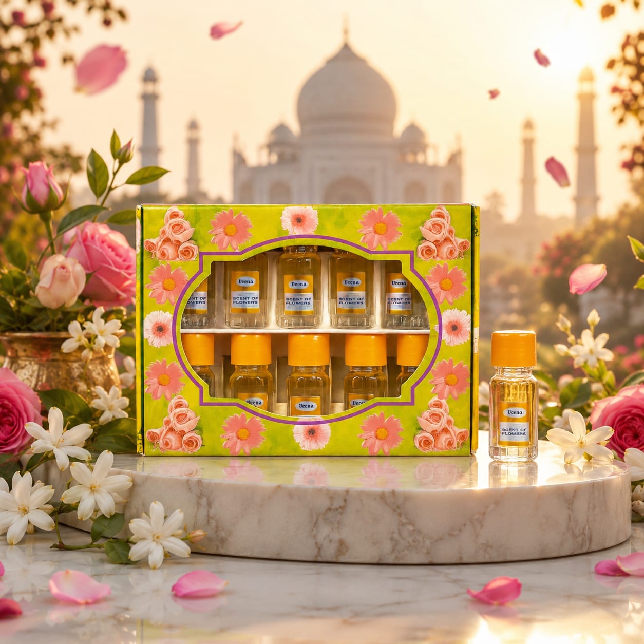 Veena Scent of Flowers (Pack of 10 Bottles)