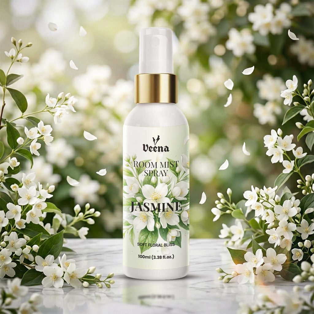 Veena Jasmine Room Mist (100ml) | Soft Floral Bliss Air Freshener for Relaxation