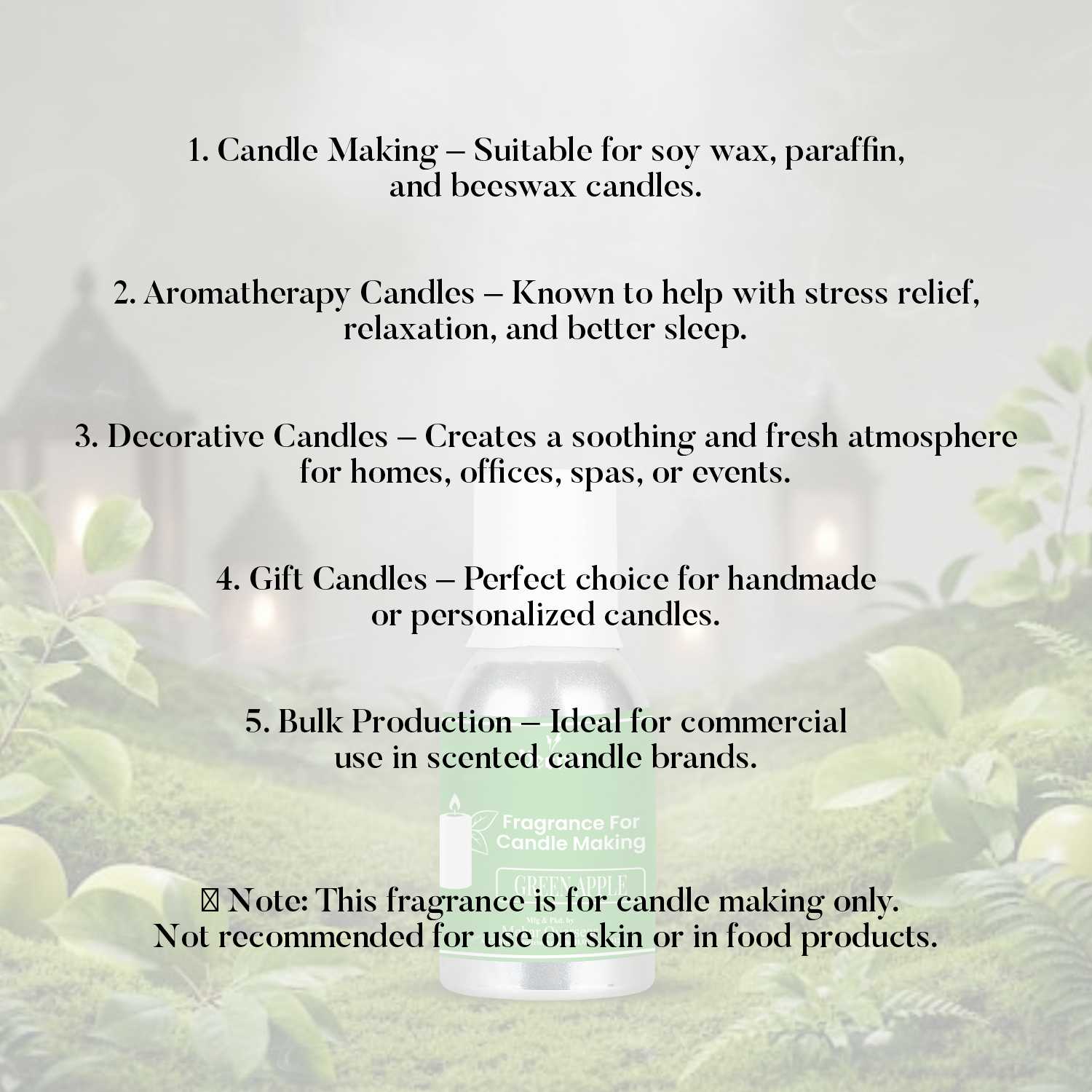 Green Apple Fragrance Oil for Candle Making – Crisp & Refreshing Aroma