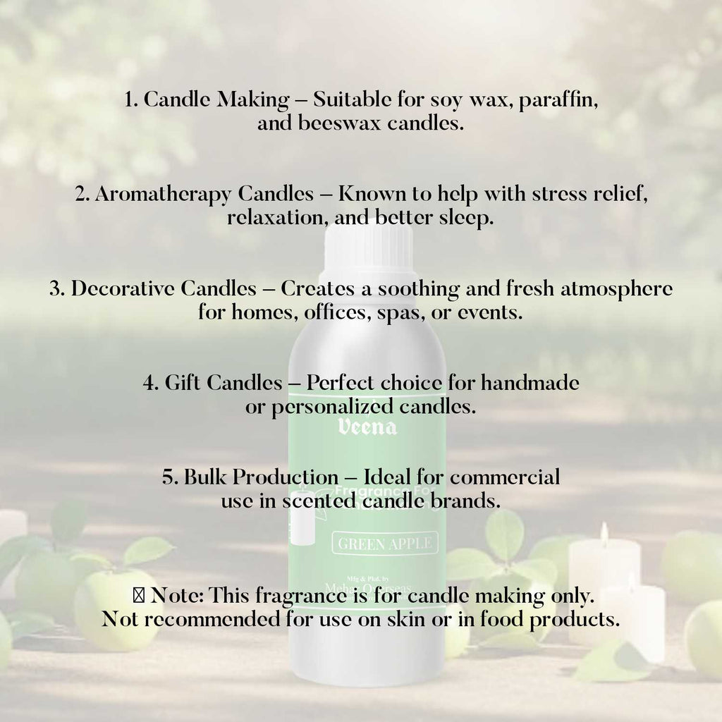 Green Apple Fragrance Oil for Candle Making – 100 ml – Crisp, Refreshing Aroma