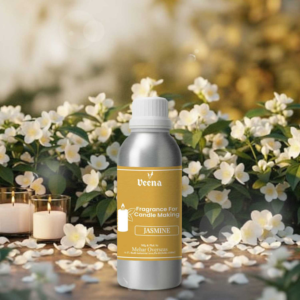 Veena Jasmine Fragrance Oil for Candle Making | Premium Concentrated Floral Scent for Soy, Paraffin, & Beeswax Candles | Best for Aromatherapy, Stress Relief, & Bulk Candle Crafting
