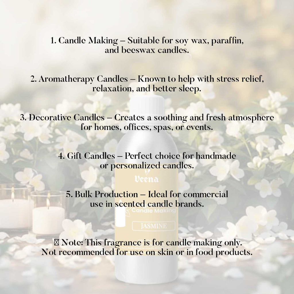 Jasmine Fragrance Oil for Candle Making – 100 ml – Exotic Floral Elegance