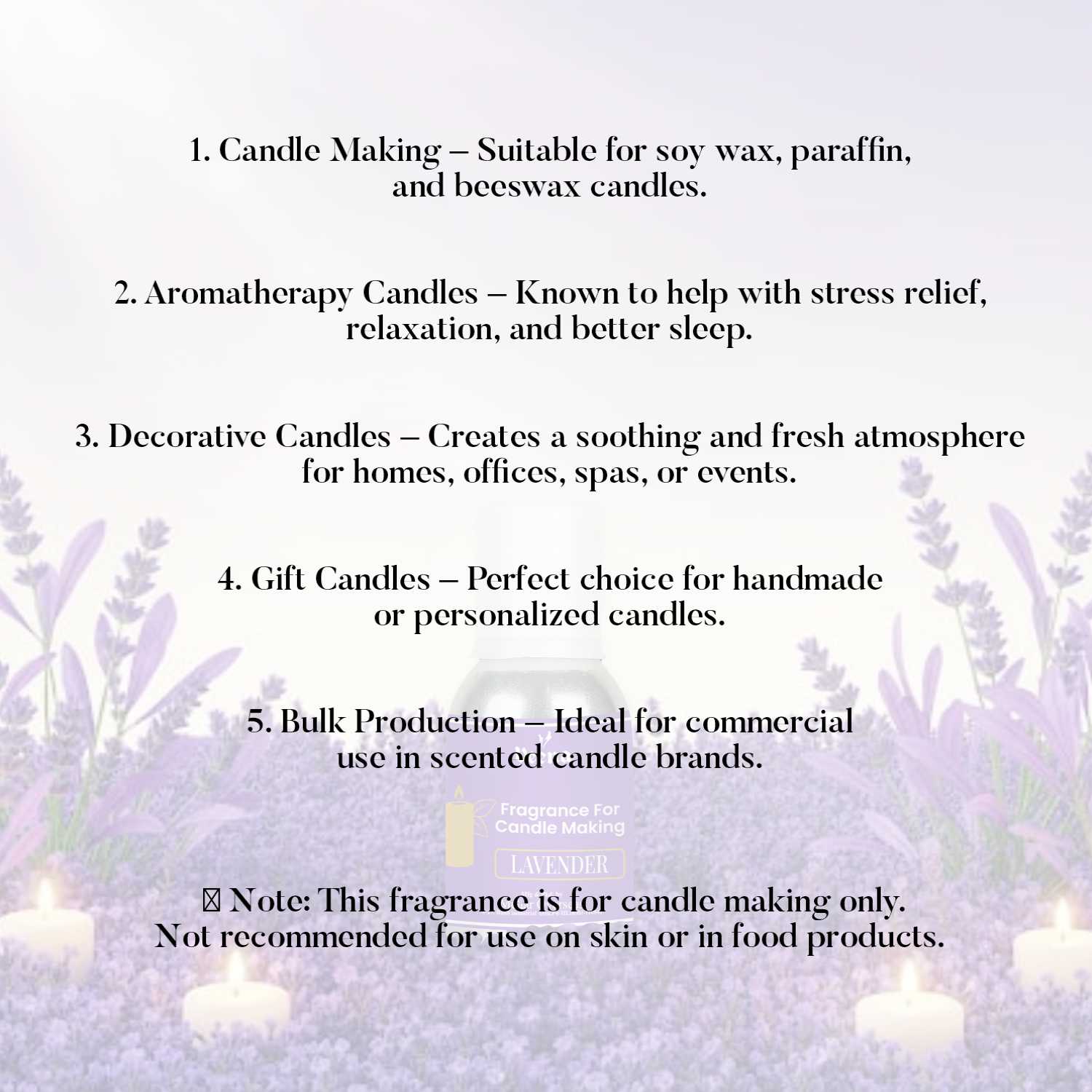 Lavender Fragrance Oil for Candle Making – Calming Floral Scent