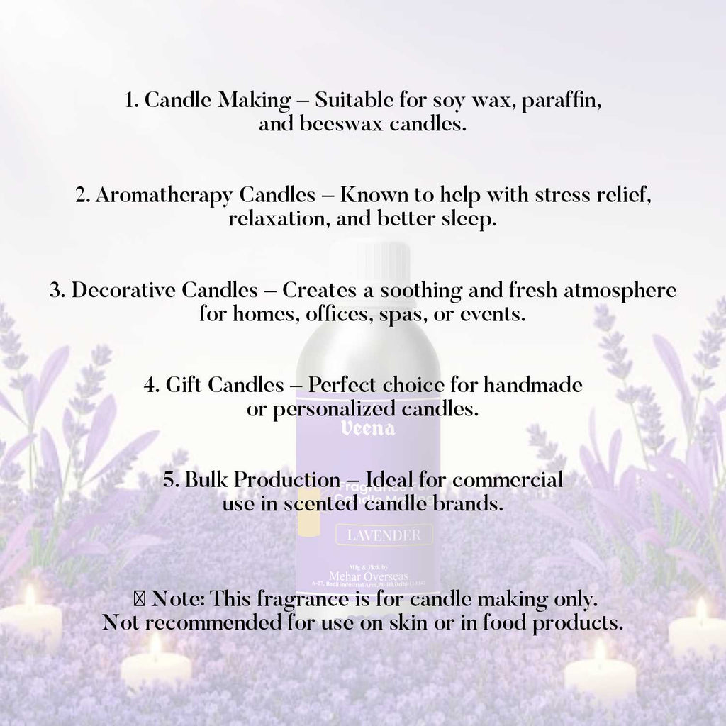 Lavender Fragrance Oil for Candle Making – 100 ml – Calming Floral Aroma