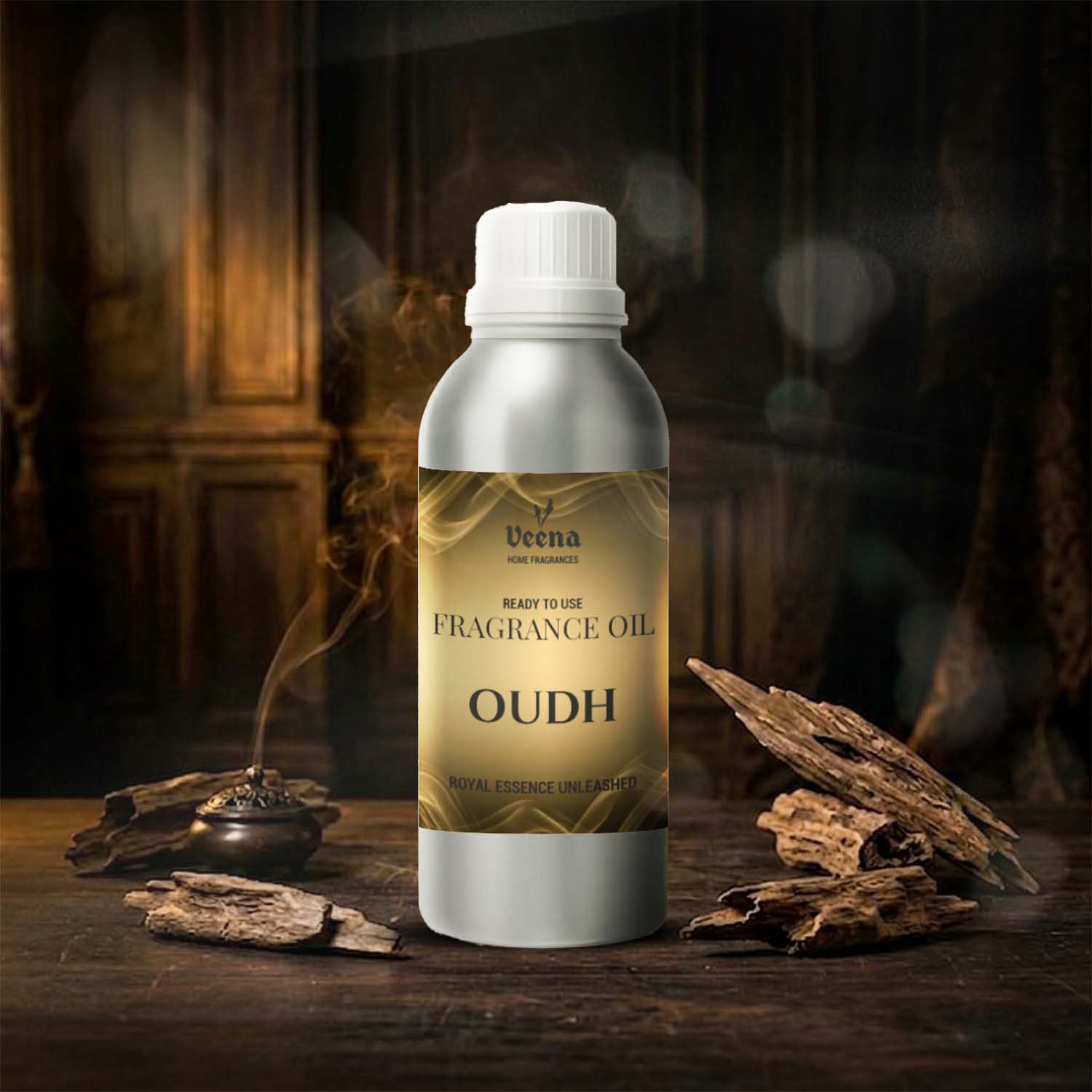 Veena Oudh Home Fragrance Oil – Ready to Use Premium Oriental Aroma Blend, Royal Essence Unleashed