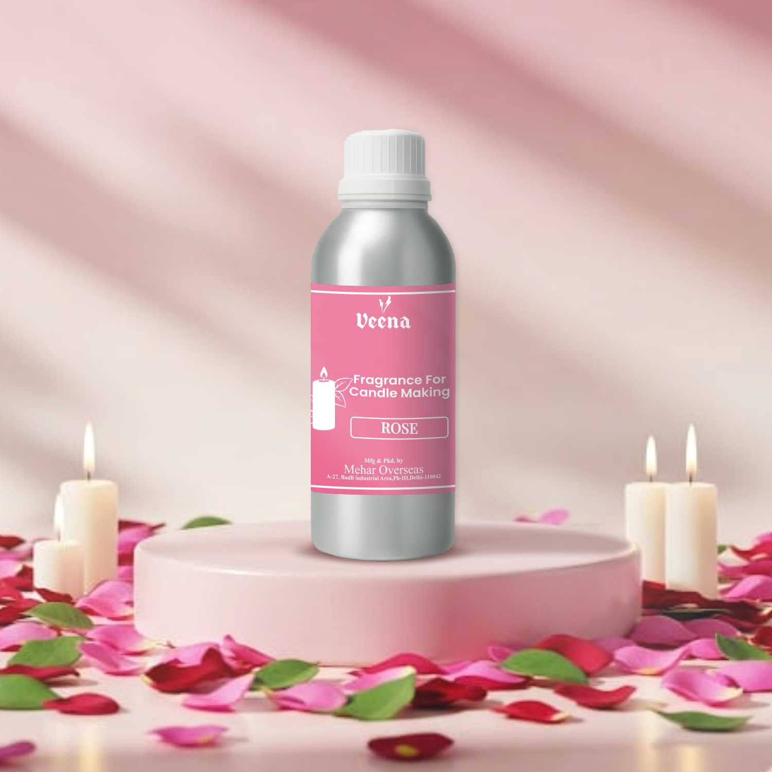 Rose Fragrance Oil for Candle Making – 100 ml – Elegant Floral Aroma