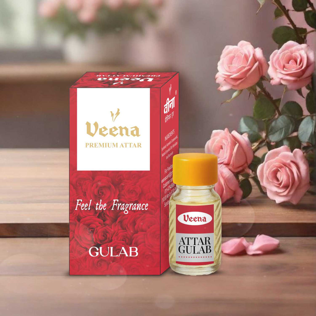 Veena Premium Gulab Attar Combo – 12 Bottles x 2ml Each