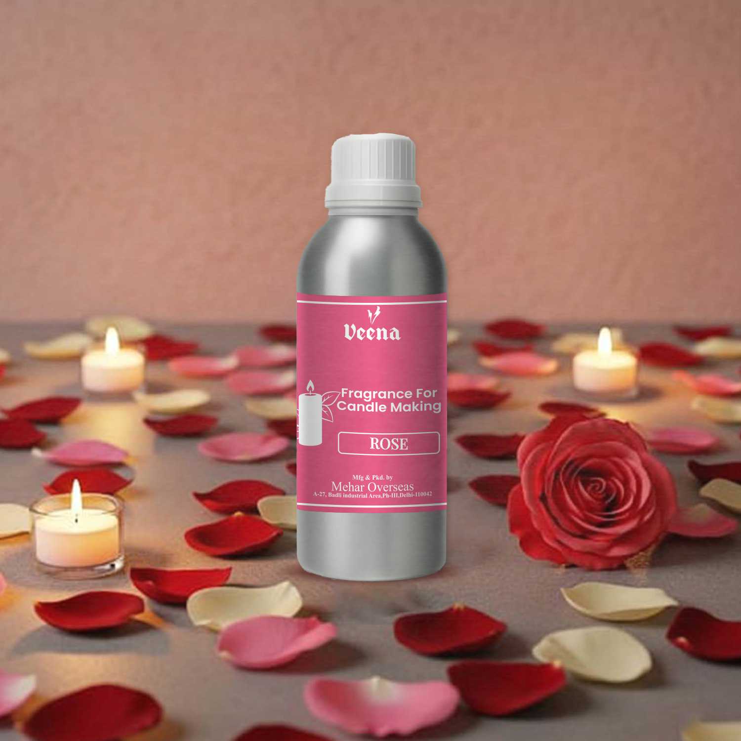 Rose Fragrance Oil for Candle Making – 100 ml – Elegant Floral Aroma