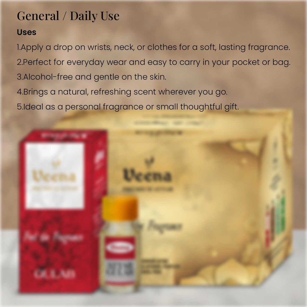 Veena Premium Gulab Attar Combo – 12 Bottles x 2ml Each