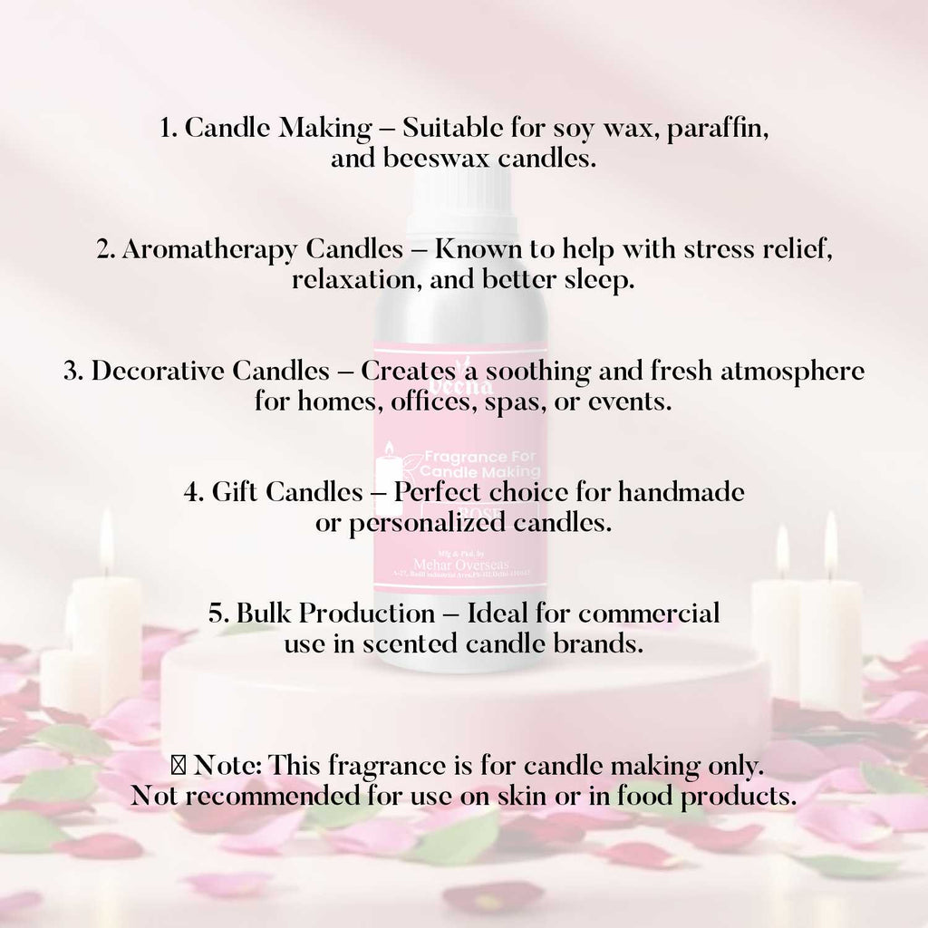 Rose Fragrance Oil for Candle Making – 100 ml – Elegant Floral Aroma